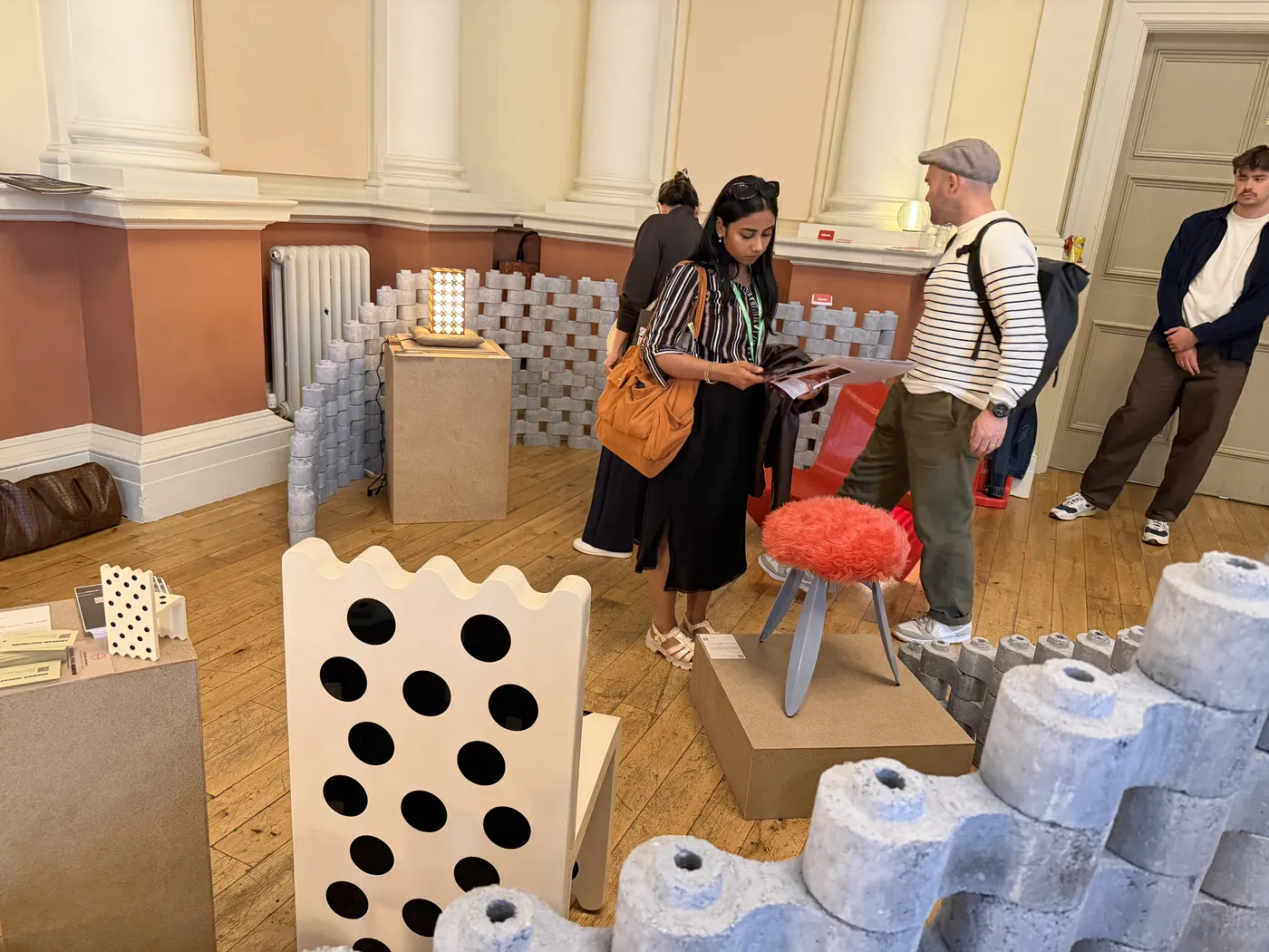 Visitors around DOT Fuzz at the Isola Design exhibition