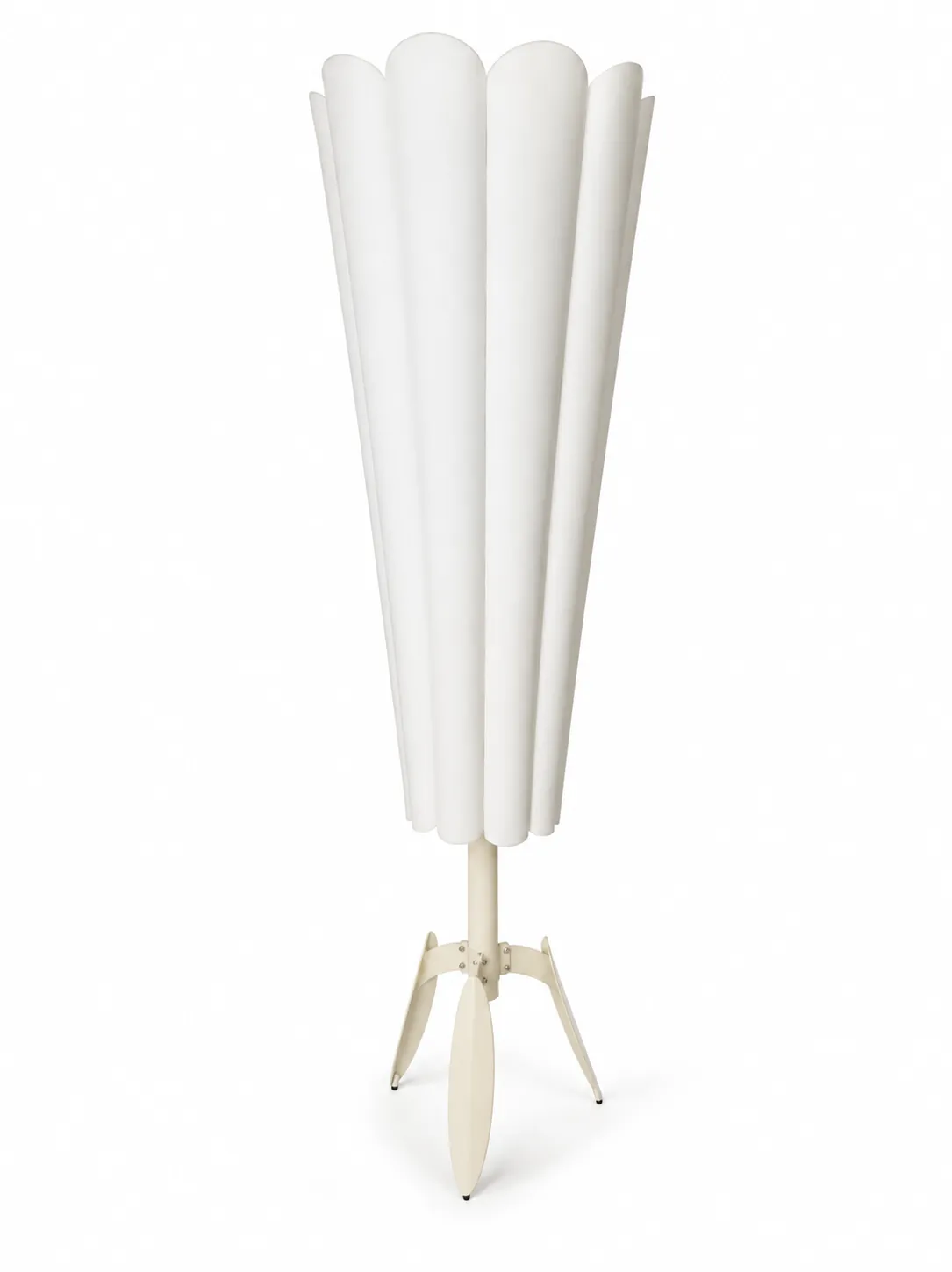 The Dot floor lamp — a fluted white shade rising from cream Dot legs